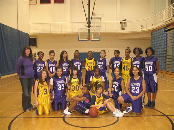 Coach Nina Englund and her 2011-12 JH girls basketball team